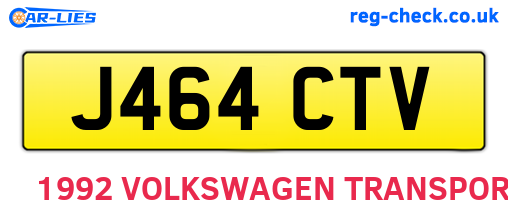 J464CTV are the vehicle registration plates.