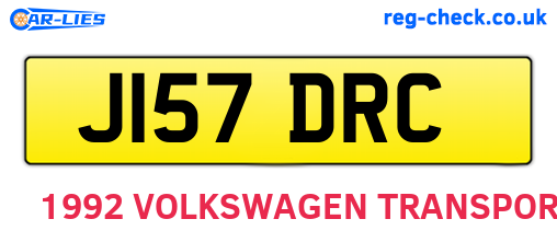 J157DRC are the vehicle registration plates.