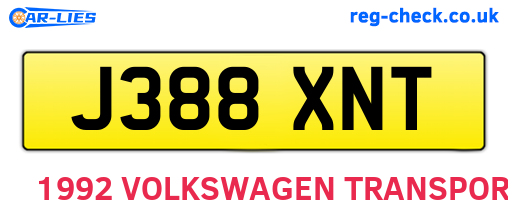 J388XNT are the vehicle registration plates.