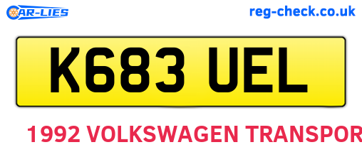 K683UEL are the vehicle registration plates.