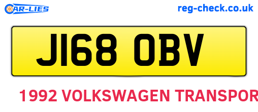 J168OBV are the vehicle registration plates.