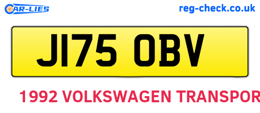 J175OBV are the vehicle registration plates.