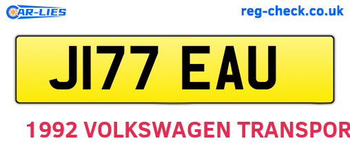 J177EAU are the vehicle registration plates.