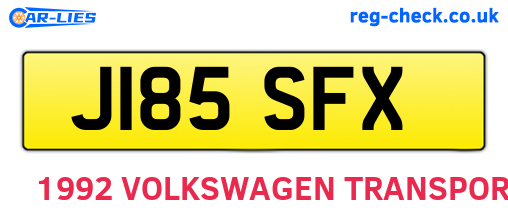 J185SFX are the vehicle registration plates.