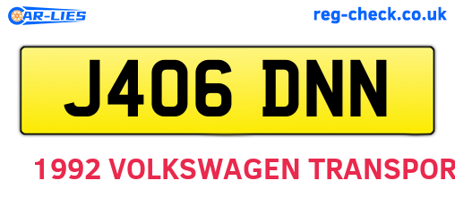 J406DNN are the vehicle registration plates.