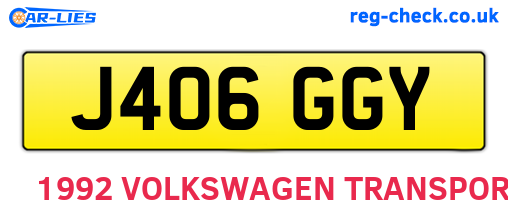 J406GGY are the vehicle registration plates.