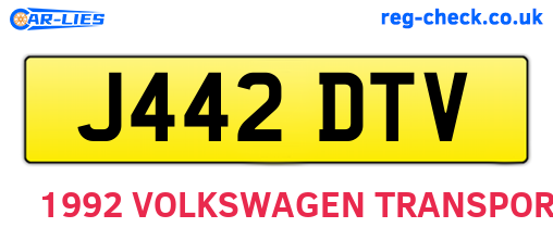 J442DTV are the vehicle registration plates.