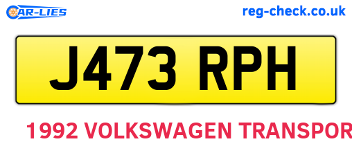 J473RPH are the vehicle registration plates.