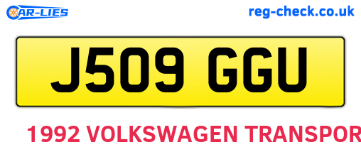 J509GGU are the vehicle registration plates.