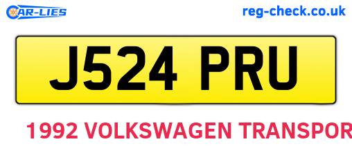 J524PRU are the vehicle registration plates.