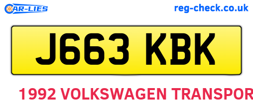 J663KBK are the vehicle registration plates.