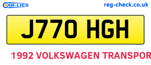 J770HGH are the vehicle registration plates.