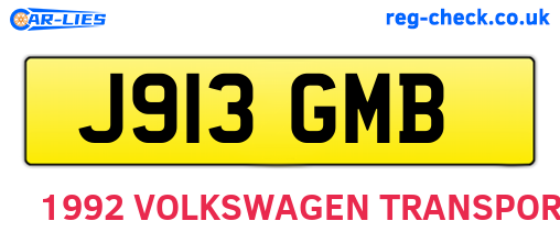 J913GMB are the vehicle registration plates.