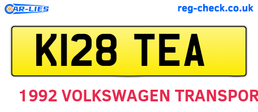 K128TEA are the vehicle registration plates.
