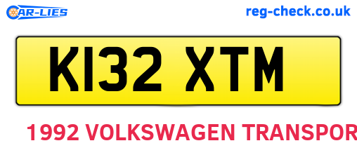 K132XTM are the vehicle registration plates.