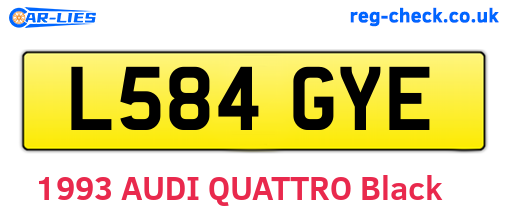 L584GYE are the vehicle registration plates.