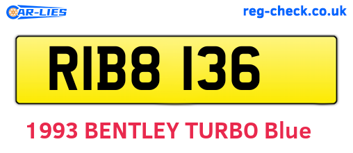 RIB8136 are the vehicle registration plates.