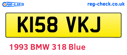 K158VKJ are the vehicle registration plates.