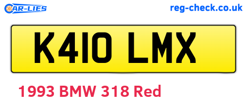 K410LMX are the vehicle registration plates.