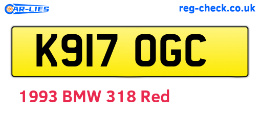 K917OGC are the vehicle registration plates.