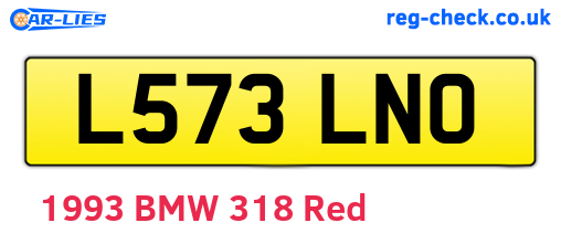 L573LNO are the vehicle registration plates.