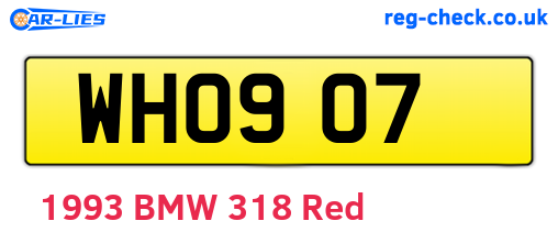 WHO907 are the vehicle registration plates.