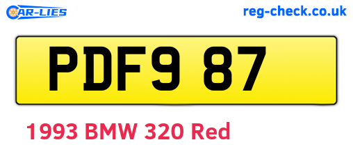 PDF987 are the vehicle registration plates.