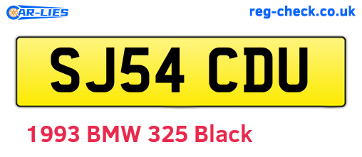 SJ54CDU are the vehicle registration plates.