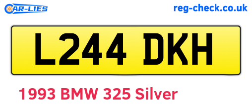 L244DKH are the vehicle registration plates.
