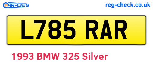 L785RAR are the vehicle registration plates.