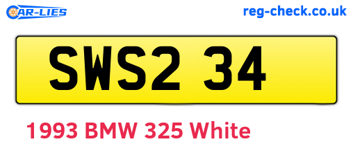 SWS234 are the vehicle registration plates.