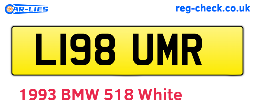 L198UMR are the vehicle registration plates.