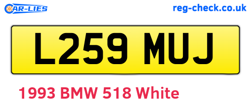 L259MUJ are the vehicle registration plates.