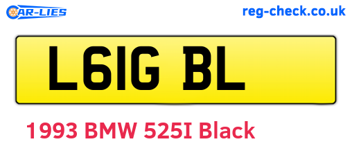 L61GBL are the vehicle registration plates.