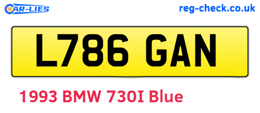 L786GAN are the vehicle registration plates.