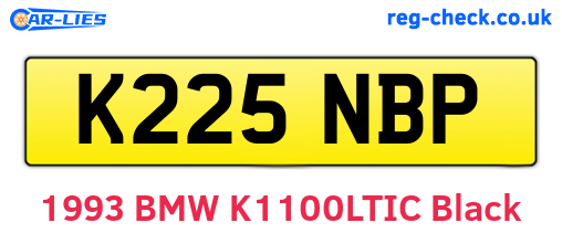 K225NBP are the vehicle registration plates.