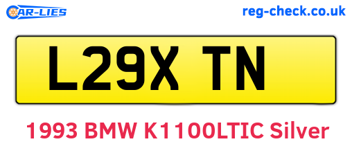 L29XTN are the vehicle registration plates.