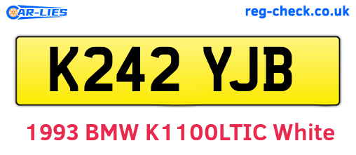 K242YJB are the vehicle registration plates.
