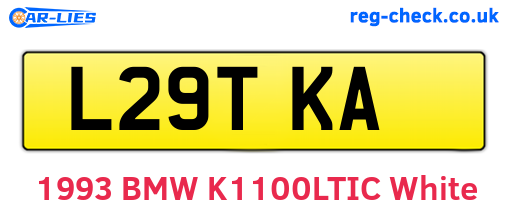 L29TKA are the vehicle registration plates.
