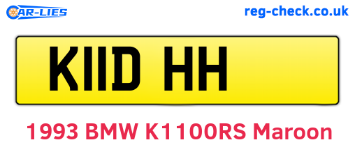 K11DHH are the vehicle registration plates.