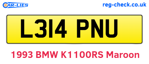 L314PNU are the vehicle registration plates.