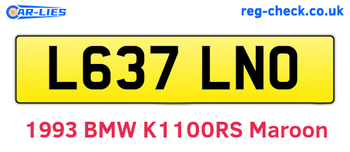 L637LNO are the vehicle registration plates.