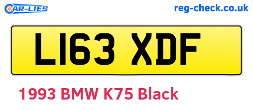 L163XDF are the vehicle registration plates.