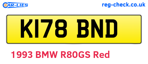 K178BND are the vehicle registration plates.