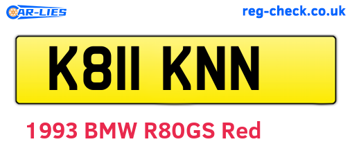 K811KNN are the vehicle registration plates.