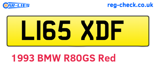 L165XDF are the vehicle registration plates.