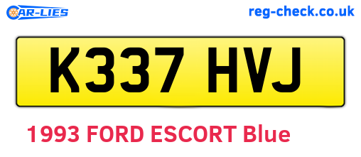 K337HVJ are the vehicle registration plates.