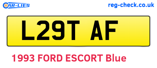 L29TAF are the vehicle registration plates.