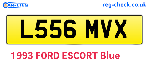 L556MVX are the vehicle registration plates.
