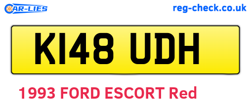 K148UDH are the vehicle registration plates.